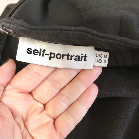 Self-Portrait Black Lace Ophelia Top Sz 2 - Picture 7 of 8